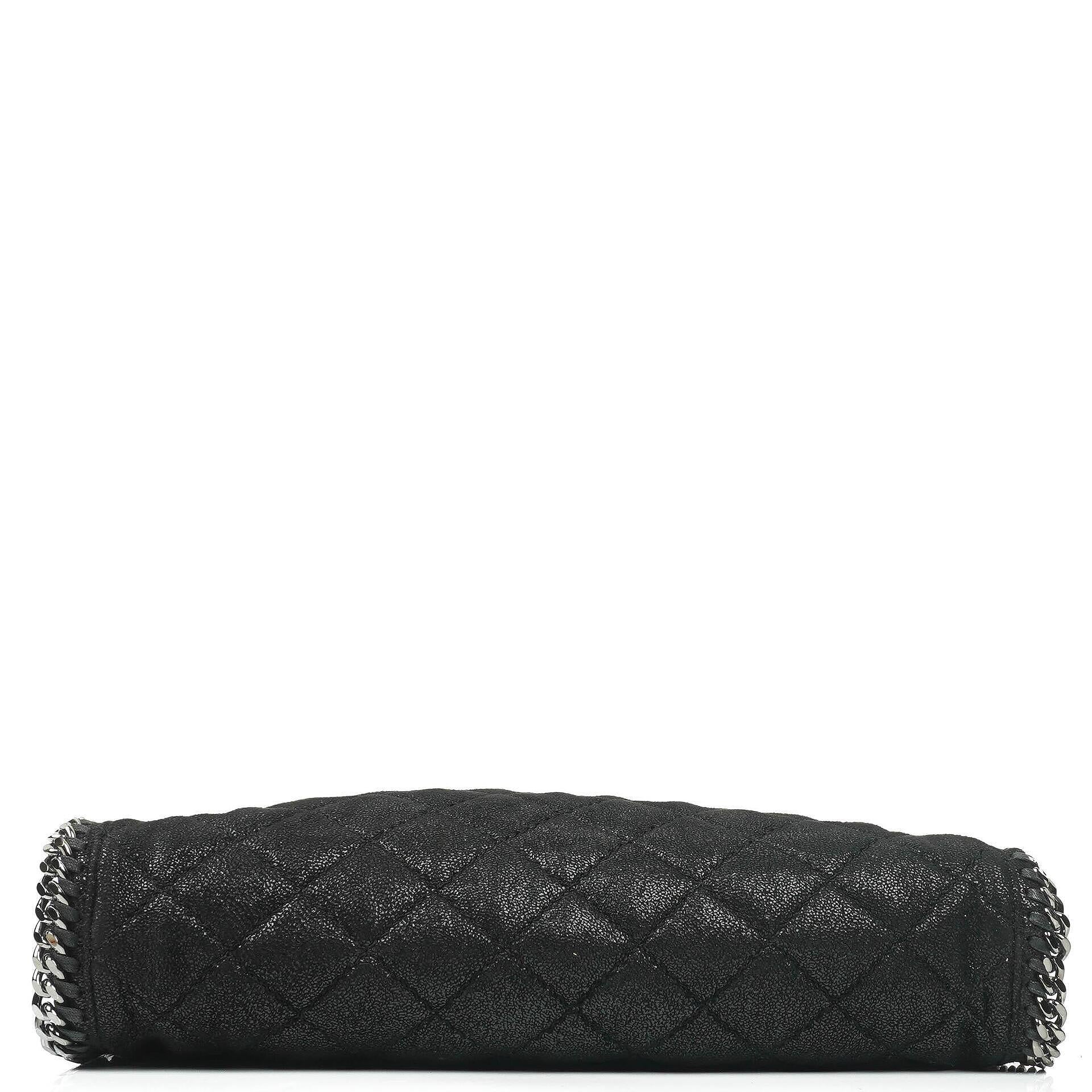 Stella McCartney Falabella schwarze gesteppte Tote Bag aus veganem Shaggy Deer