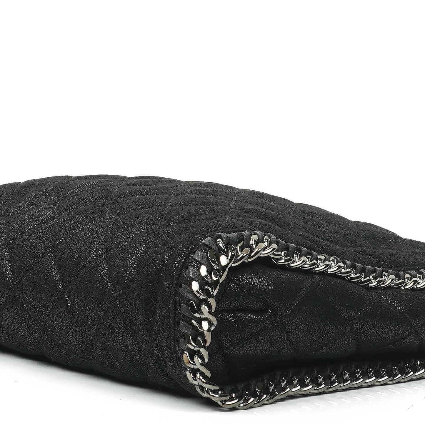 Stella McCartney Falabella schwarze gesteppte Tote Bag aus veganem Shaggy Deer