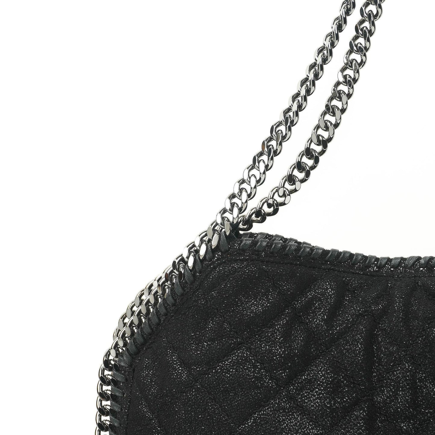 Stella McCartney Falabella schwarze gesteppte Tote Bag aus veganem Shaggy Deer