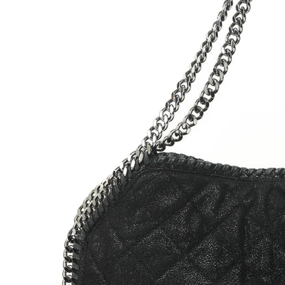 Stella McCartney Falabella schwarze gesteppte Tote Bag aus veganem Shaggy Deer