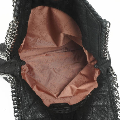 Stella McCartney Falabella schwarze gesteppte Tote Bag aus veganem Shaggy Deer