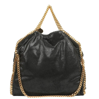 Stella McCartney Falabella Schwarze Tote Vegan Shaggy Deer Fold Over Tasche