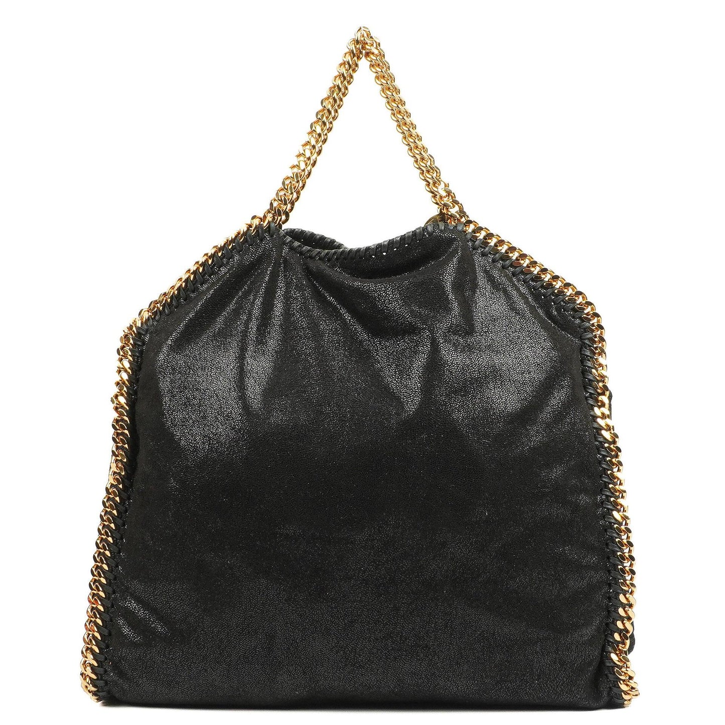Stella McCartney Falabella Schwarze Tote Vegan Shaggy Deer Fold Over Tasche