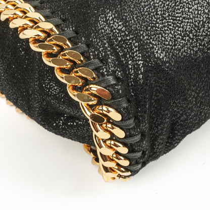 Stella McCartney Falabella Schwarze Tote Vegan Shaggy Deer Fold Over Tasche