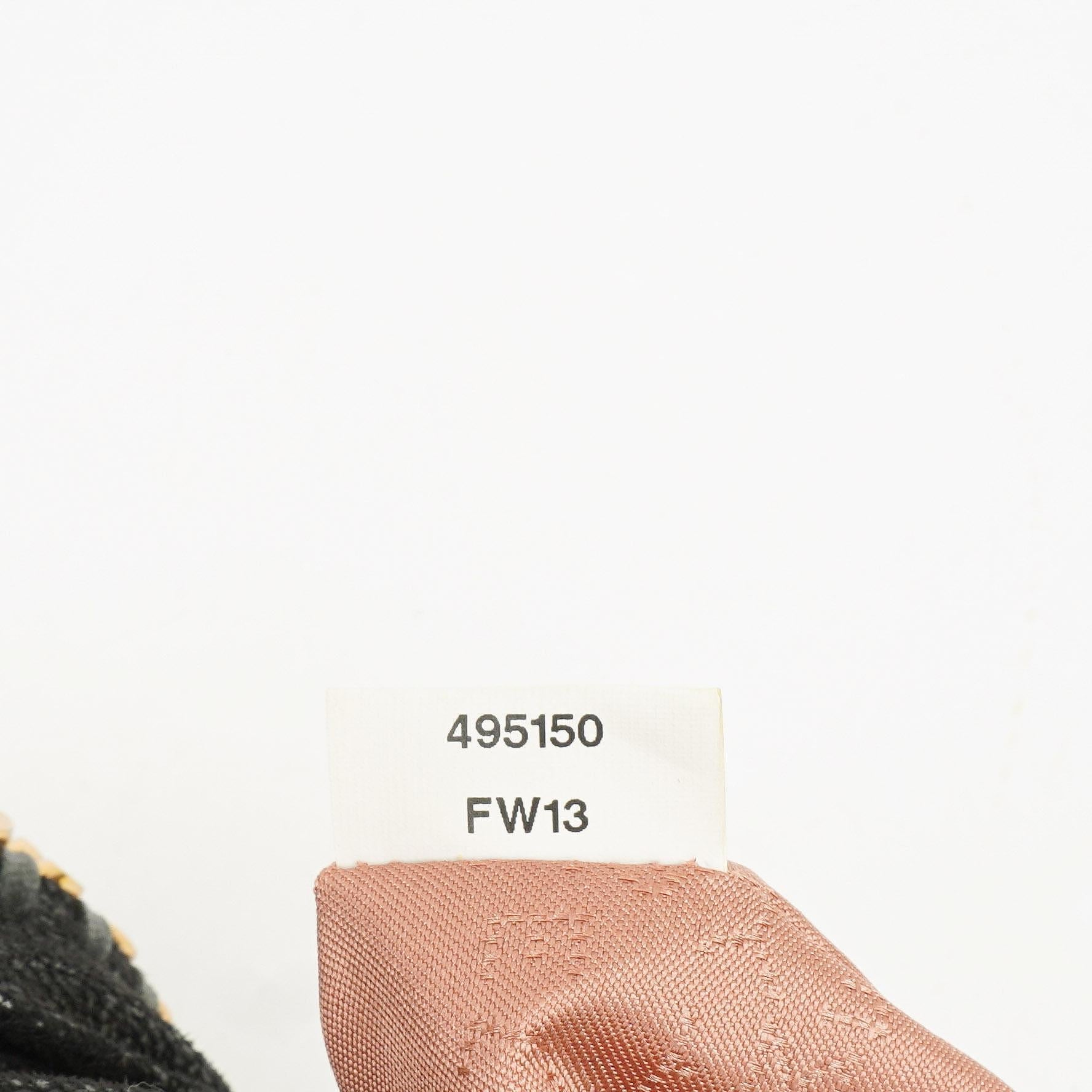 Stella McCartney Falabella Schwarze Tote Vegan Shaggy Deer Fold Over Tasche