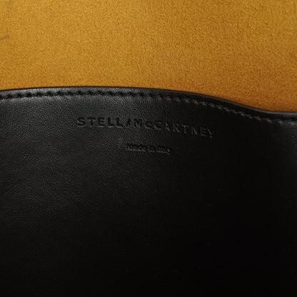 Stella McCartney Falabella Tote Bag aus schwarzem veganem Leder mit blauem Logo-Riemen