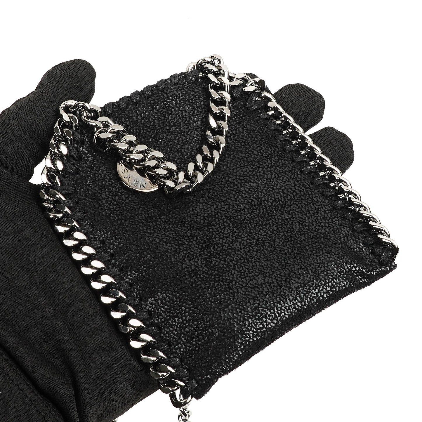 Stella McCartney Falabella Micro Tote Schwarze Vegan Shaggy Deer Tasche