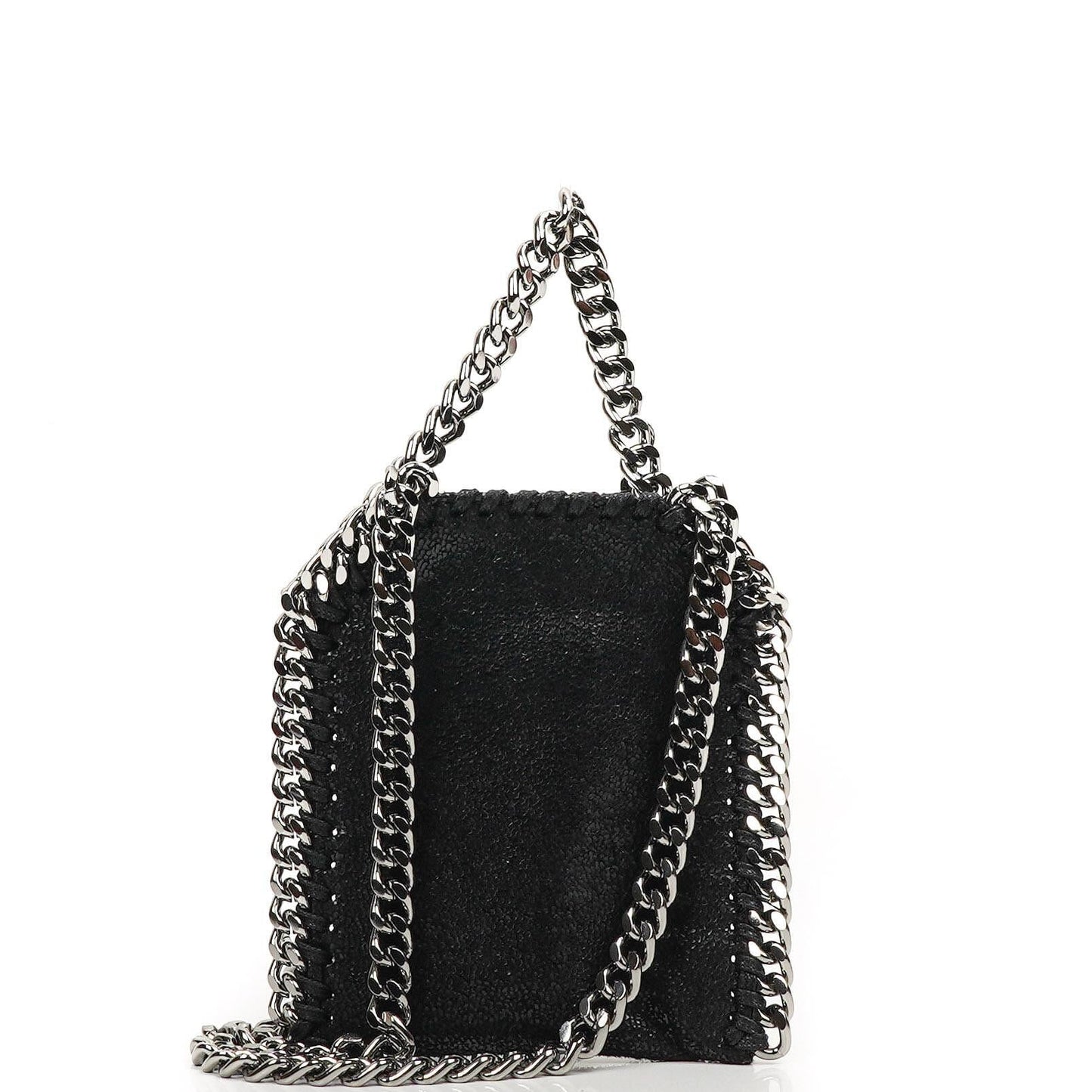 Stella McCartney Falabella Micro Tote Schwarze Vegan Shaggy Deer Tasche