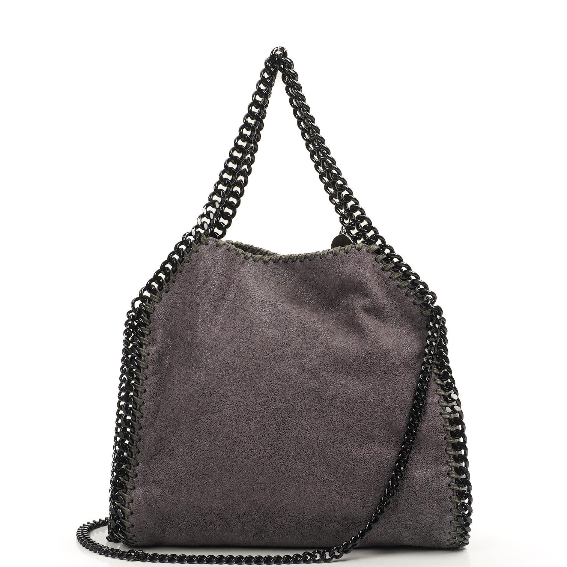 Stella McCartney Falabella Mini Tote Bark Vegan Shaggy Deer Klapptasche