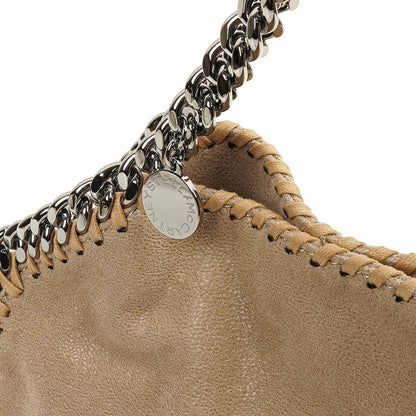 Stella McCartney Falabella Mini Tote Fold Over Bag Beigefarben Vegan Shaggy Deer