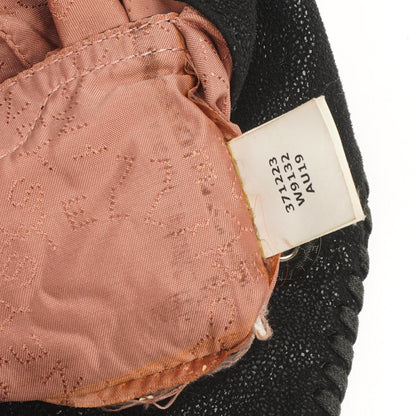 Stella McCartney Falabella Mini Tote Schwarz Vegan Shaggy Deer Klappentasche