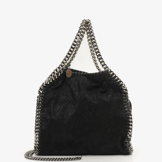 Stella McCartney Falabella Mini Tote Schwarz Vegan Shaggy Deer Klapptasche