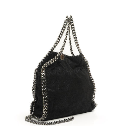 Stella McCartney Falabella Mini Tote Schwarz Vegan Shaggy Deer Klapptasche