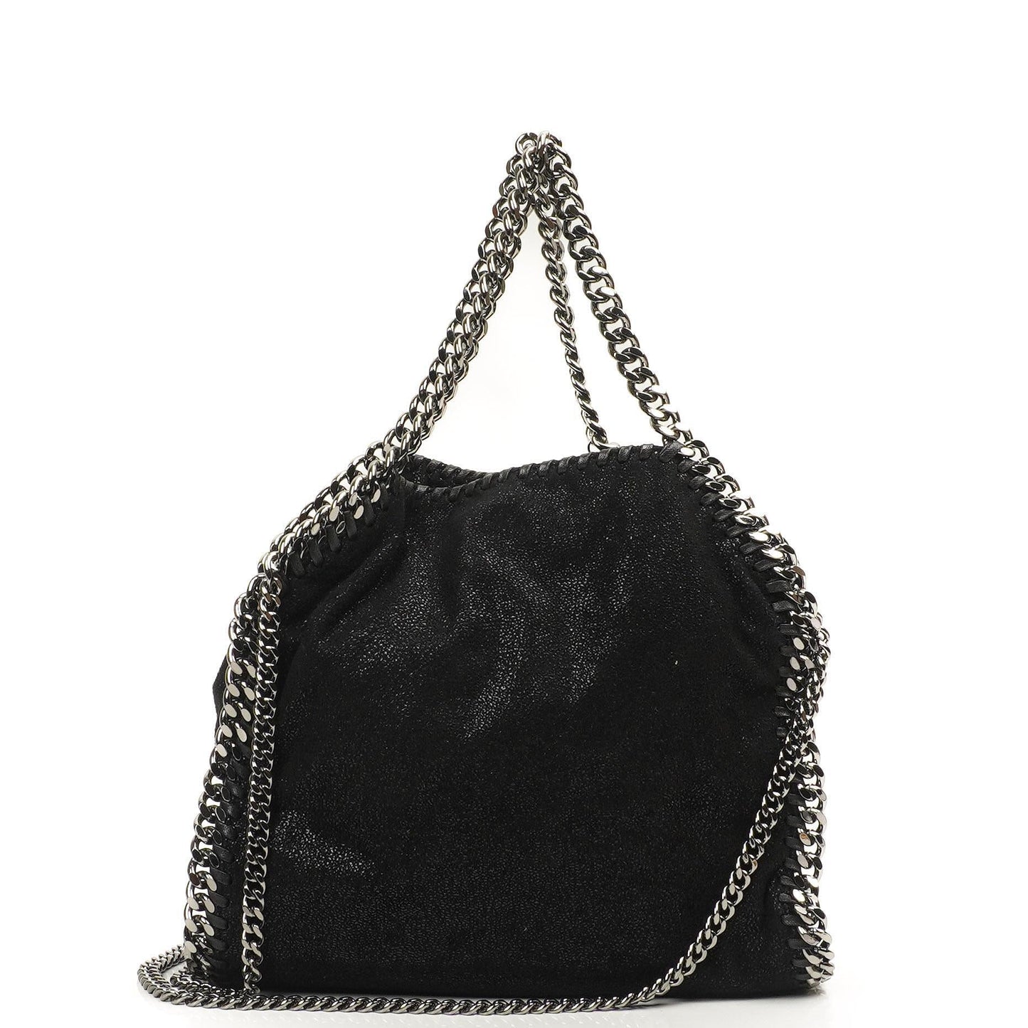 Stella McCartney Falabella Mini Tote Schwarz Vegan Shaggy Deer Klapptasche