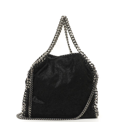 Stella McCartney Falabella Mini Tote Schwarz Vegan Shaggy Deer Klapptasche