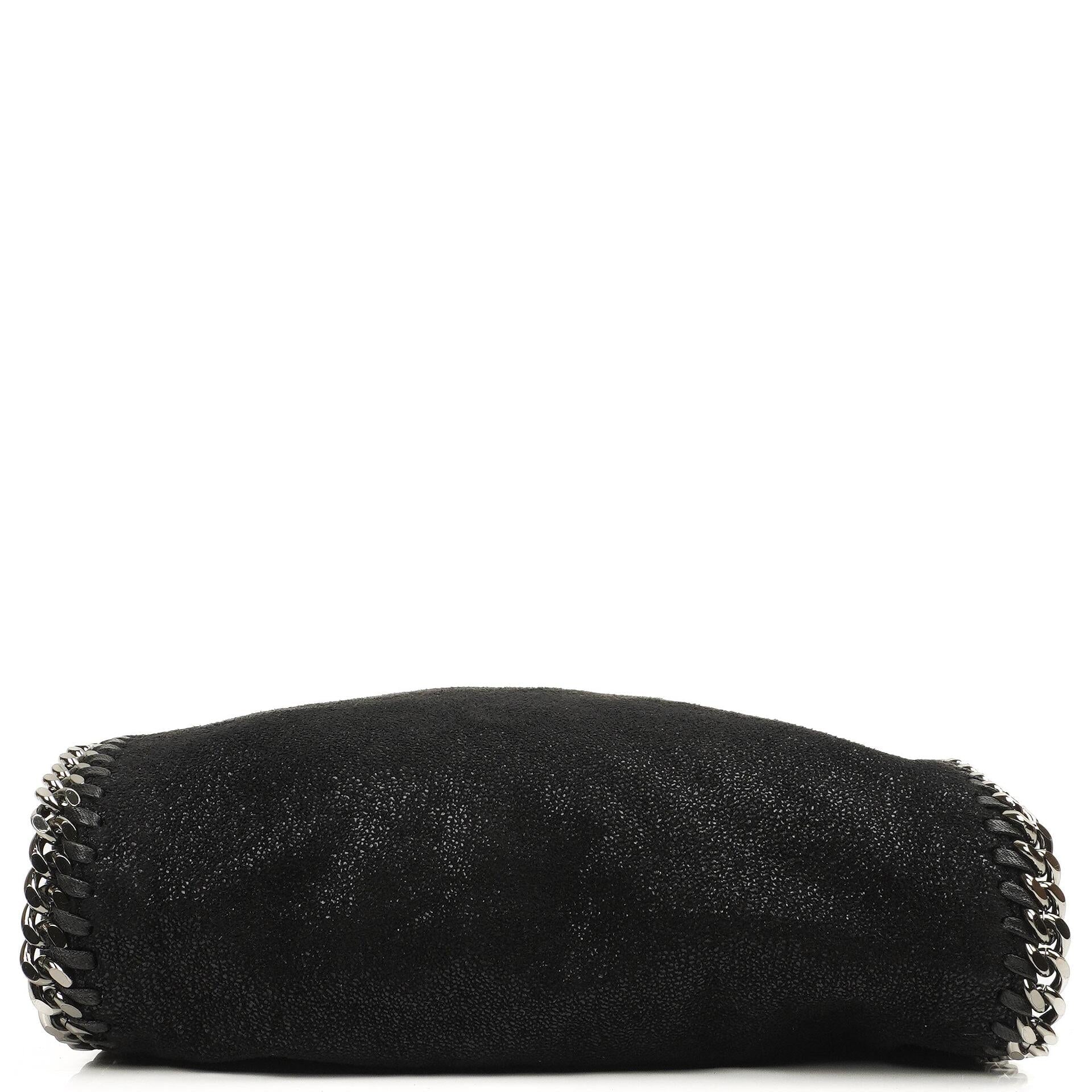 Stella McCartney Falabella Mini Tote Schwarz Vegan Shaggy Deer Klapptasche