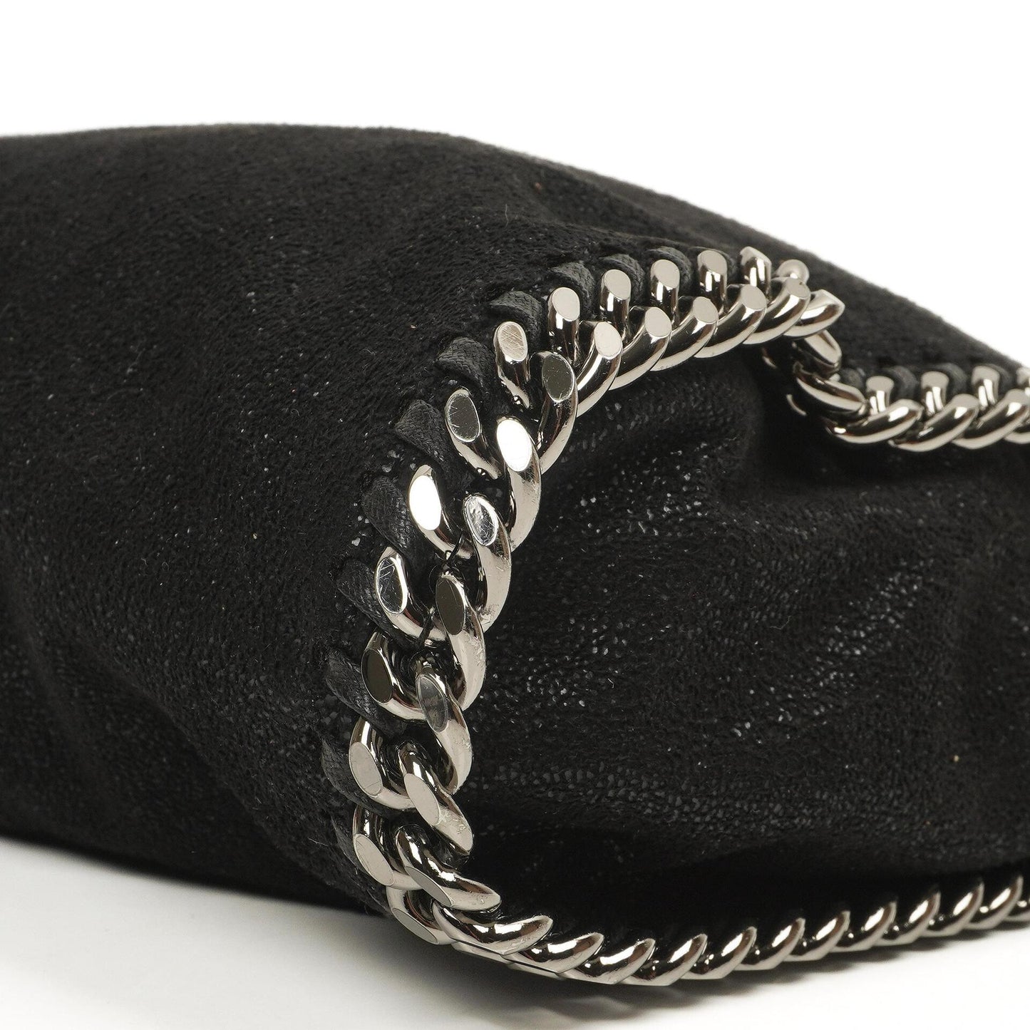 Stella McCartney Falabella Mini Tote Schwarz Vegan Shaggy Deer Klapptasche
