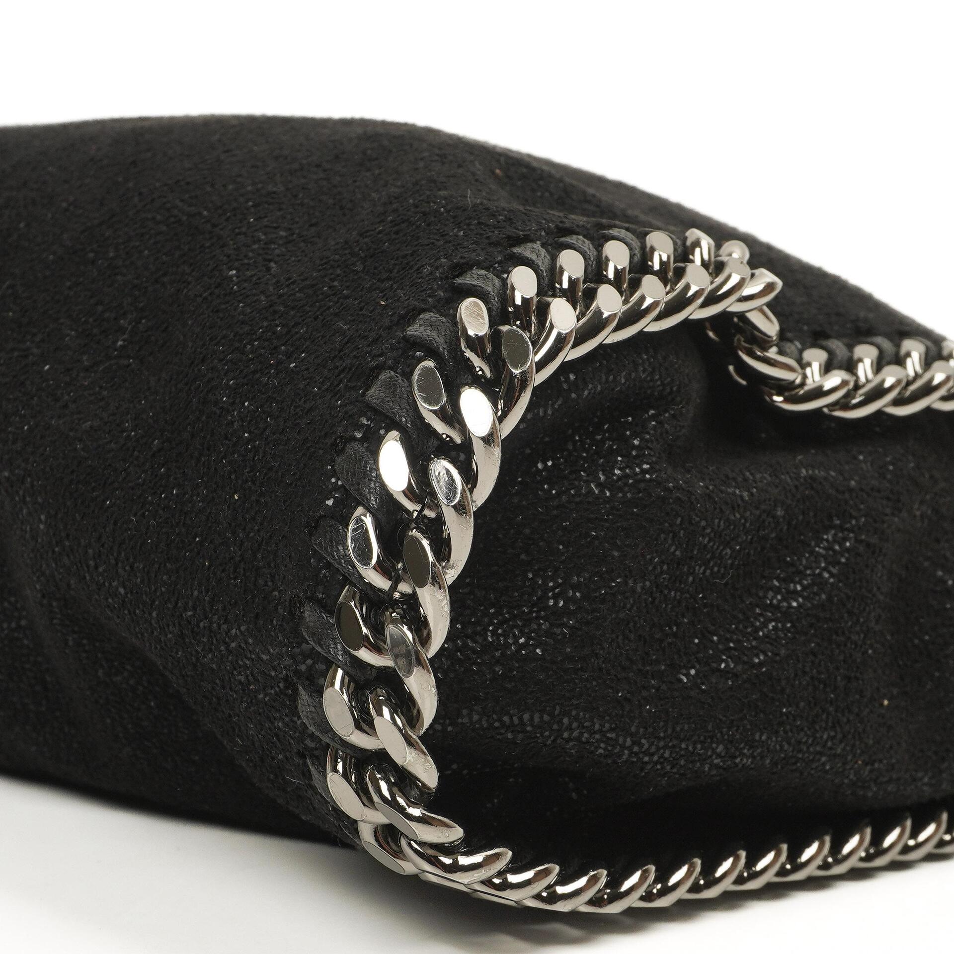Stella McCartney Falabella Mini Tote Schwarz Vegan Shaggy Deer Klapptasche