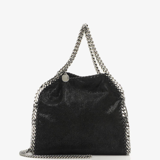 Stella McCartney Falabella Mini Tote Schwarz Vegan Shaggy Deer Klapptasche