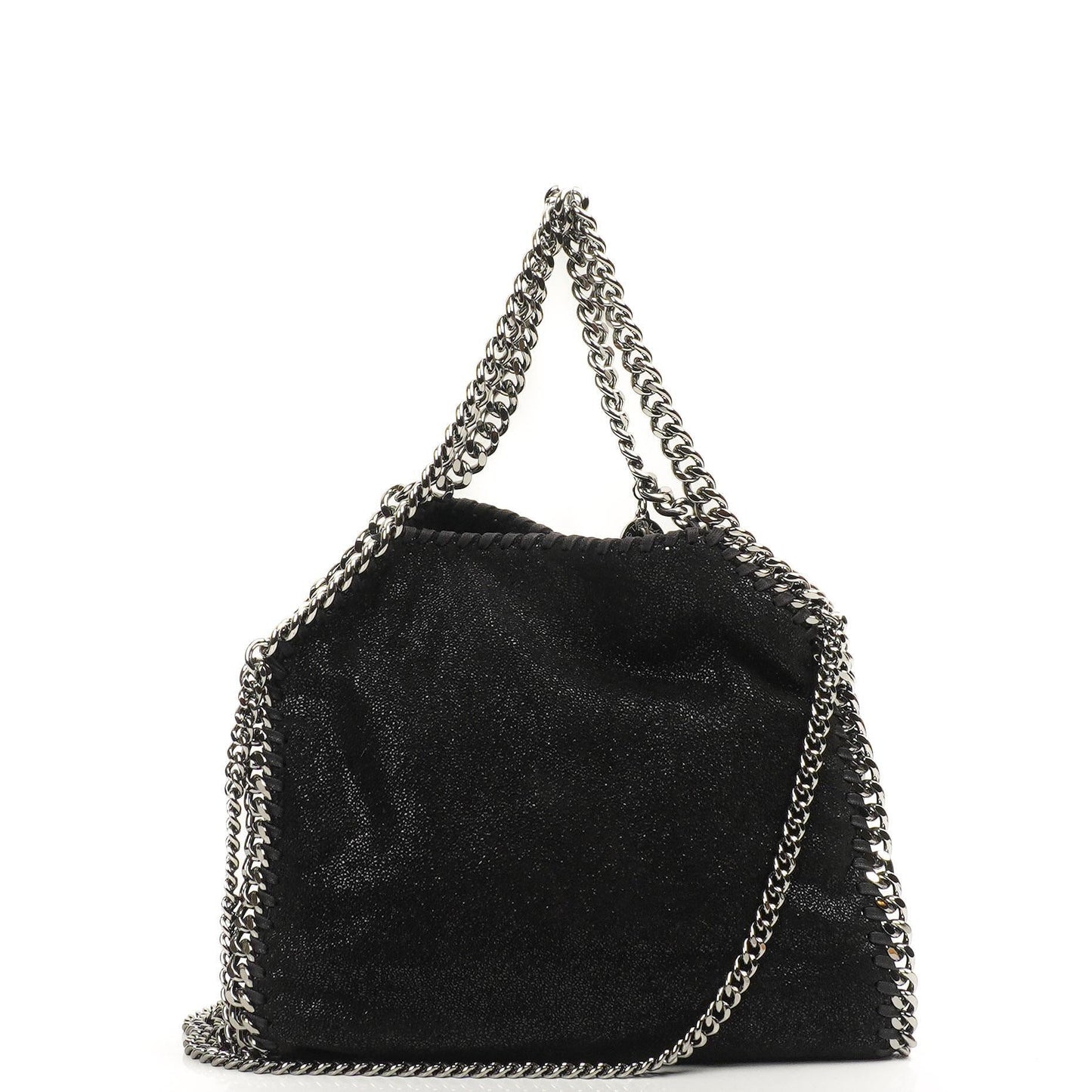 Stella McCartney Falabella Mini Tote Schwarz Vegan Shaggy Deer Klapptasche