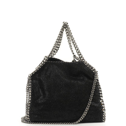 Stella McCartney Falabella Mini Tote Schwarz Vegan Shaggy Deer Klapptasche