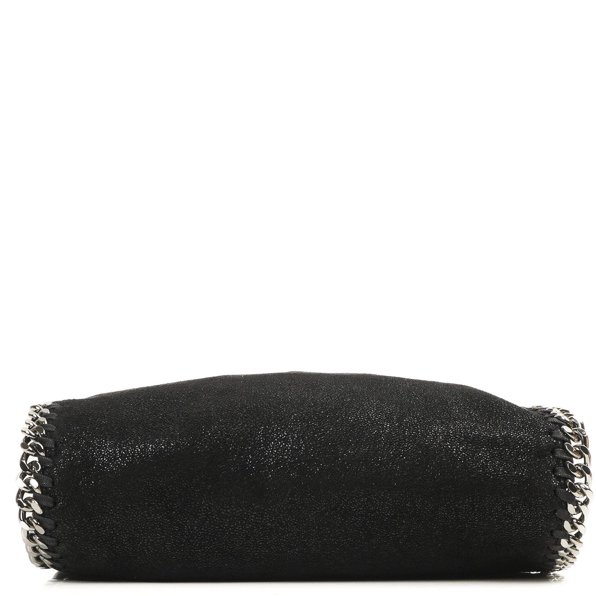 Stella McCartney Falabella Mini Tote Schwarz Vegan Shaggy Deer Klapptasche