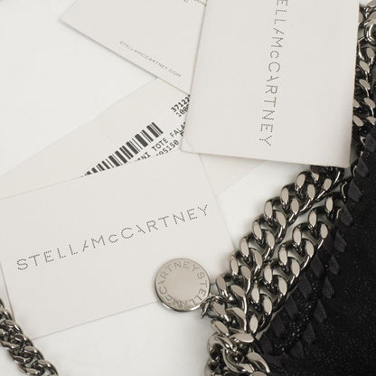 Stella McCartney Falabella Mini Tote Schwarz Vegan Shaggy Deer Klapptasche