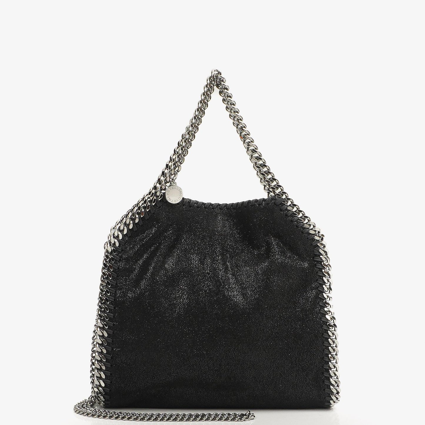 Stella McCartney Falabella Mini Tote Schwarz Vegan Shaggy Deer Klappentasche