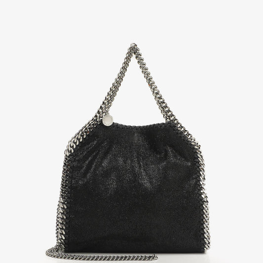 Stella McCartney Falabella Mini Tote Schwarz Vegan Shaggy Deer Klappentasche