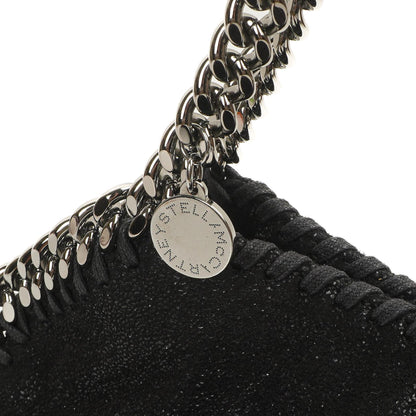 Stella McCartney Falabella Mini Tote Schwarz Vegan Shaggy Deer Klappentasche