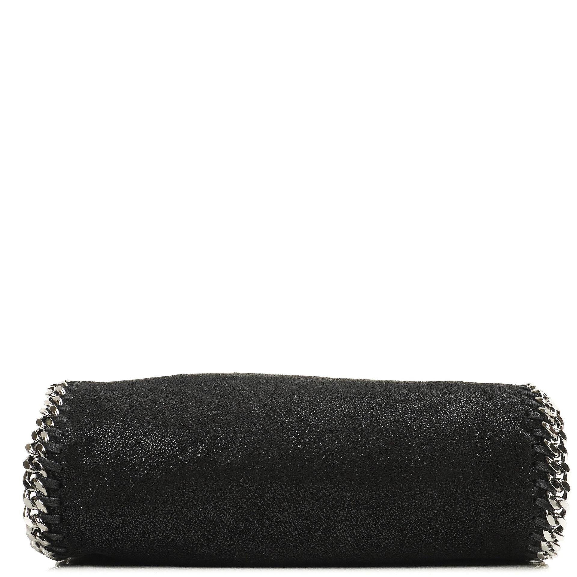 Stella McCartney Falabella Mini Tote Schwarz Vegan Shaggy Deer Klappentasche