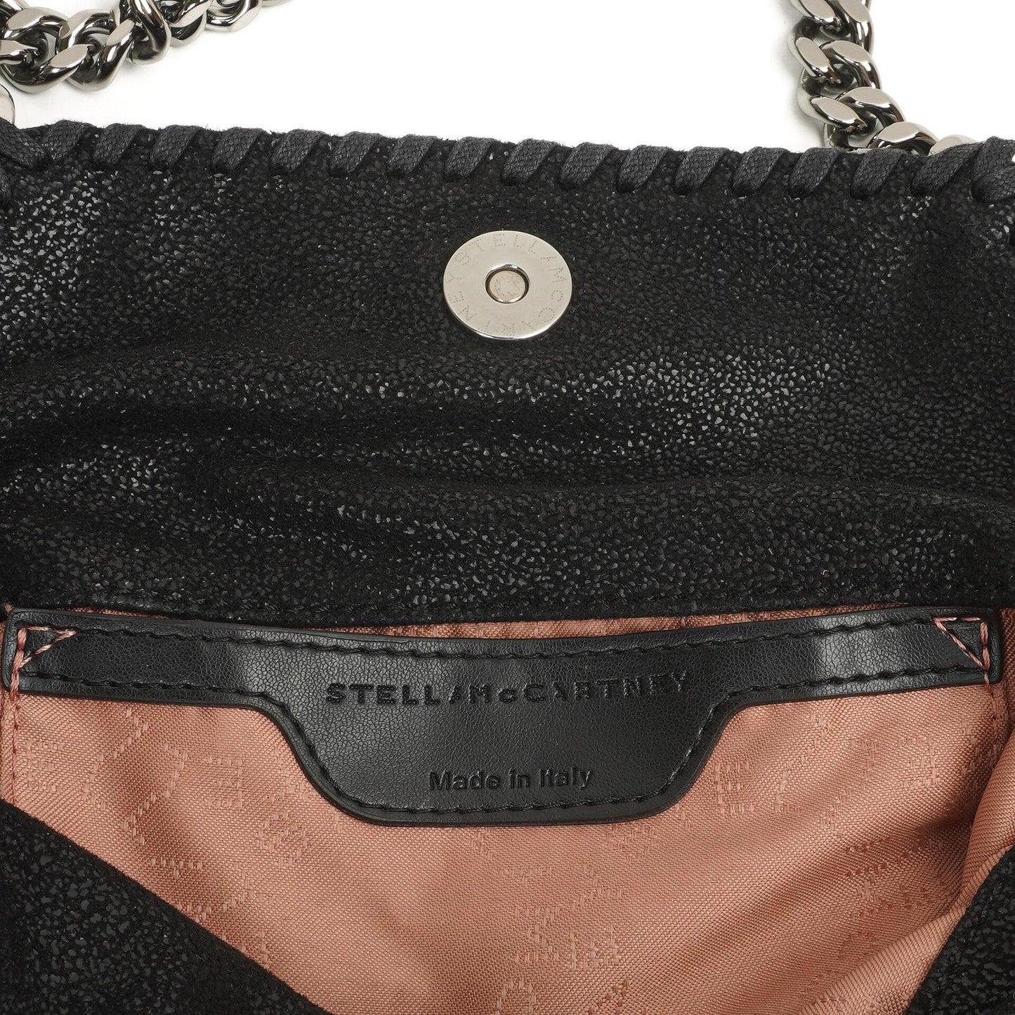 Stella McCartney Falabella Mini Tote Schwarz Vegan Shaggy Deer Klappentasche