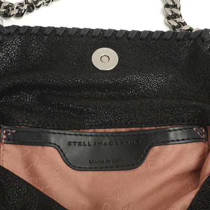 Stella McCartney Falabella Mini Tote Schwarz Vegan Shaggy Deer Klappentasche
