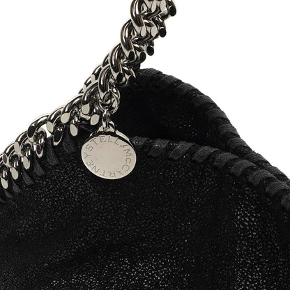 Stella McCartney Falabella Mini Tote Fold Over Bag Schwarz Vegan Shaggy Deer