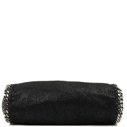 Stella McCartney Falabella Mini Tote Fold Over Bag Schwarz Vegan Shaggy Deer