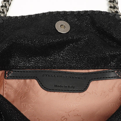 Stella McCartney Falabella Mini Tote Fold Over Bag Schwarz Vegan Shaggy Deer