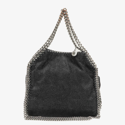 Stella McCartney Falabella Mini Tote Schwarze Vegane Shaggy Deer Fold-Over-Tasche