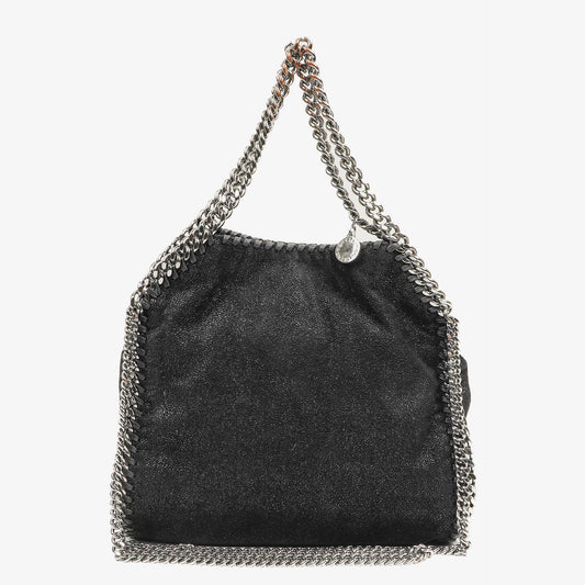 Stella McCartney Falabella Mini Tote Schwarze Vegane Shaggy Deer Fold-Over-Tasche
