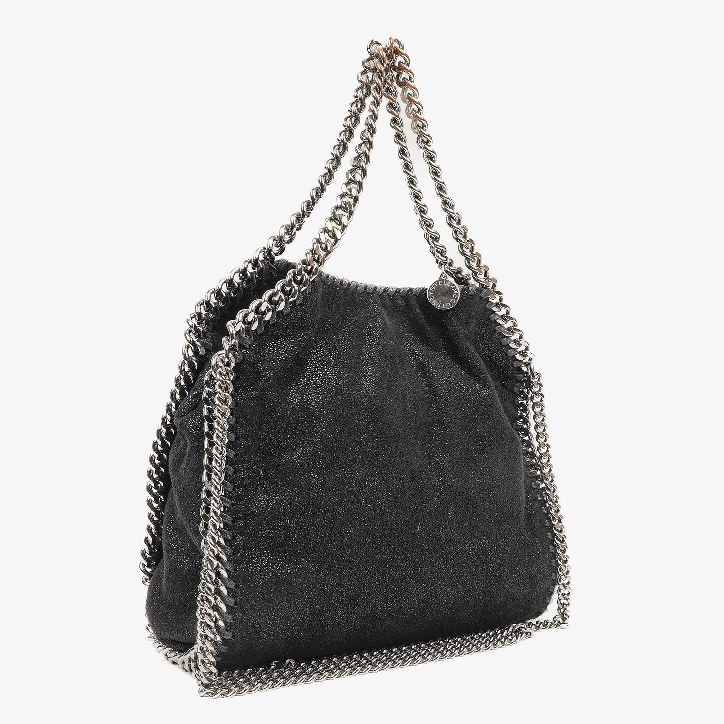 Stella McCartney Falabella Mini Tote Schwarze Vegane Shaggy Deer Fold-Over-Tasche