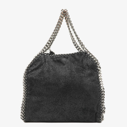 Stella McCartney Falabella Mini Tote Schwarze Vegane Shaggy Deer Fold-Over-Tasche