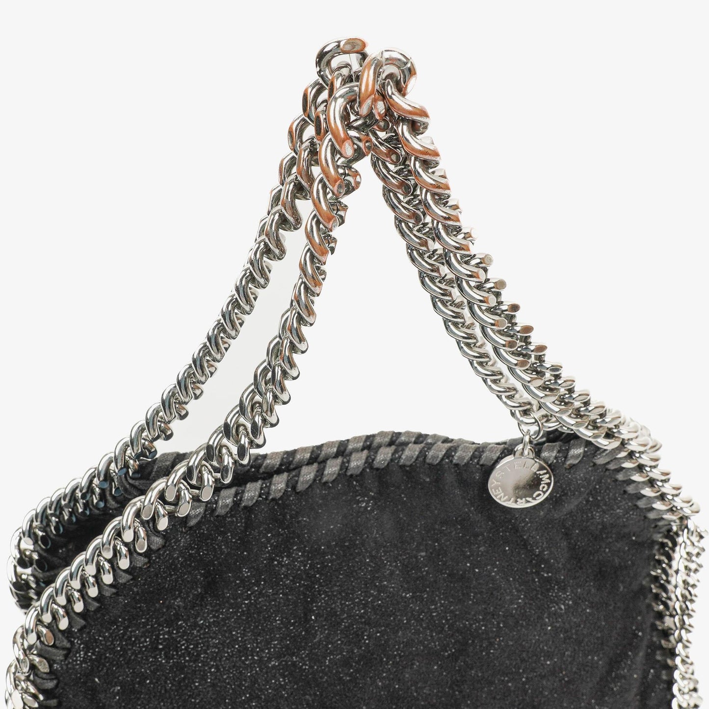 Stella McCartney Falabella Mini Tote Schwarze Vegane Shaggy Deer Fold-Over-Tasche