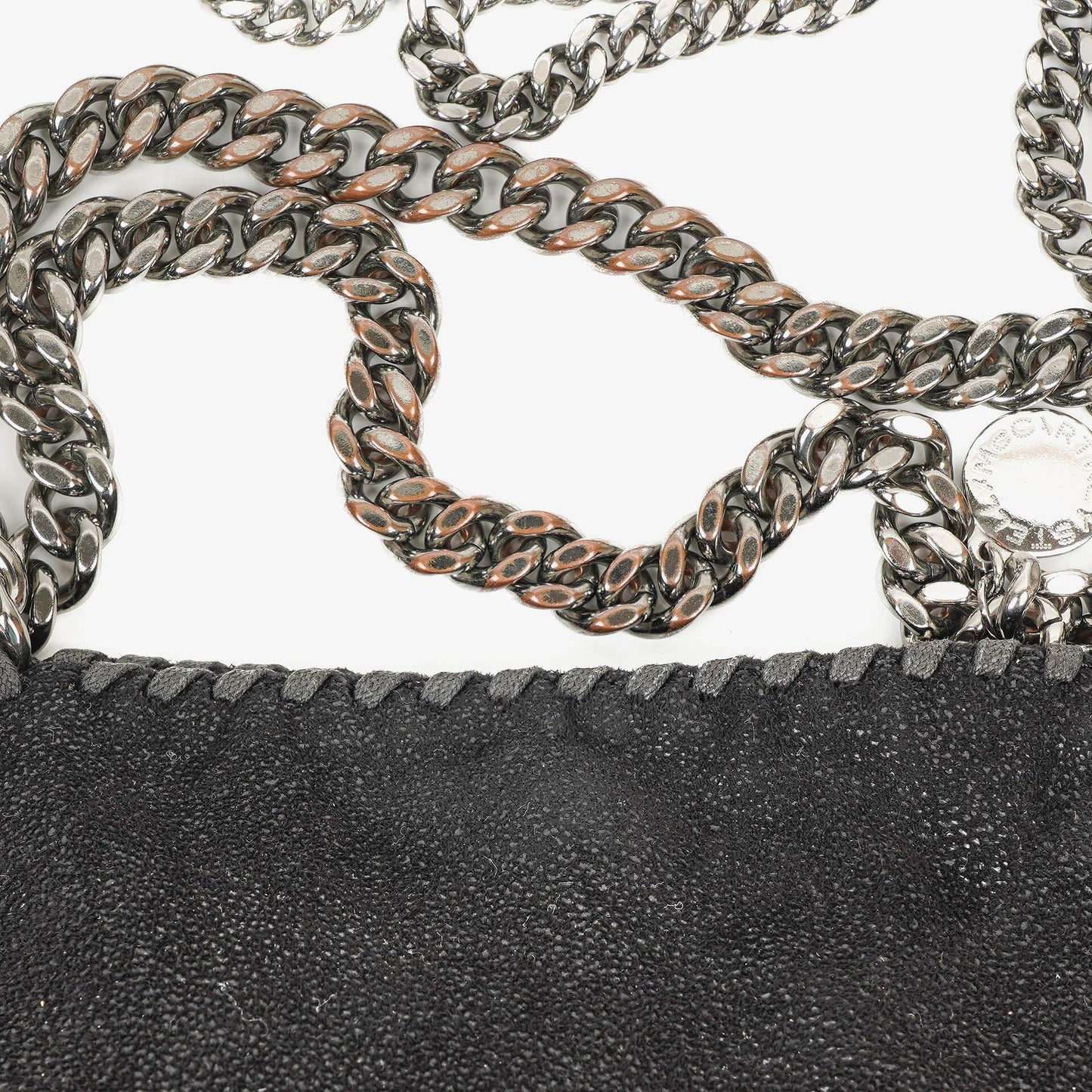 Stella McCartney Falabella Mini Tote Schwarze Vegane Shaggy Deer Fold-Over-Tasche