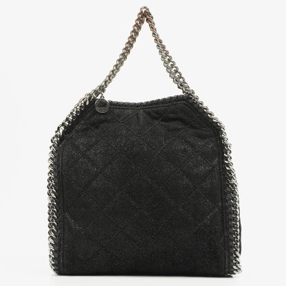 Stella McCartney Falabella Mini Tote Schwarze Vegane Shaggy Deer Fold-Over-Tasche