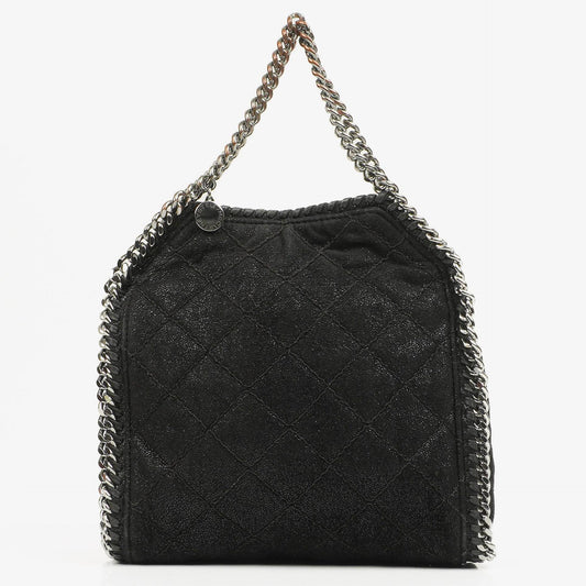 Stella McCartney Falabella Mini Tote Schwarze Vegane Shaggy Deer Fold-Over-Tasche