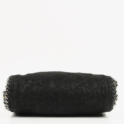 Stella McCartney Falabella Mini Tote Schwarze Vegane Shaggy Deer Fold-Over-Tasche