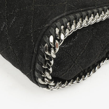 Stella McCartney Falabella Mini Tote Schwarze Vegane Shaggy Deer Fold-Over-Tasche