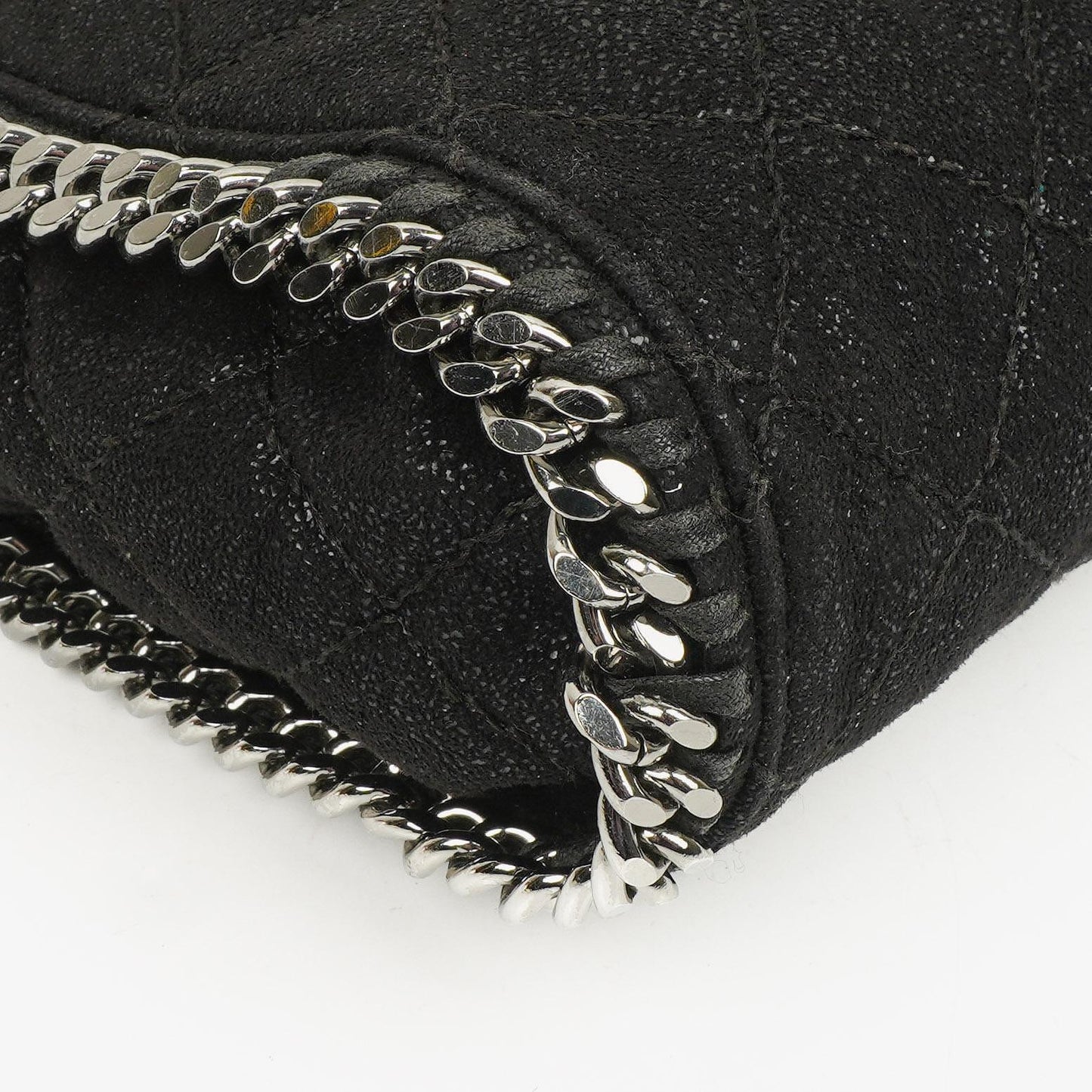 Stella McCartney Falabella Mini Tote Schwarze Vegane Shaggy Deer Fold-Over-Tasche