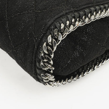 Stella McCartney Falabella Mini Tote Schwarze Vegane Shaggy Deer Fold-Over-Tasche