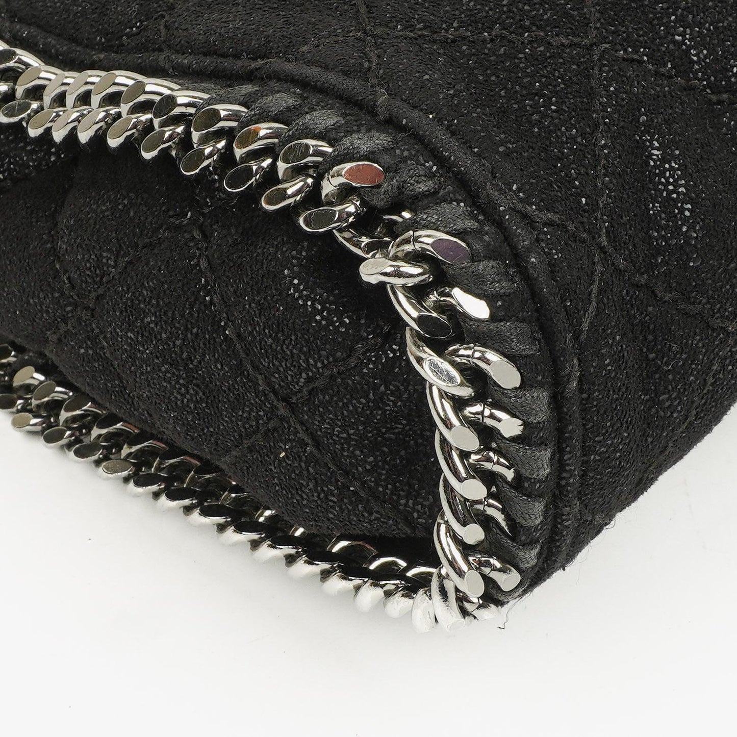 Stella McCartney Falabella Mini Tote Schwarze Vegane Shaggy Deer Fold-Over-Tasche