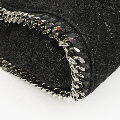 Stella McCartney Falabella Mini Tote Schwarze Vegane Shaggy Deer Fold-Over-Tasche